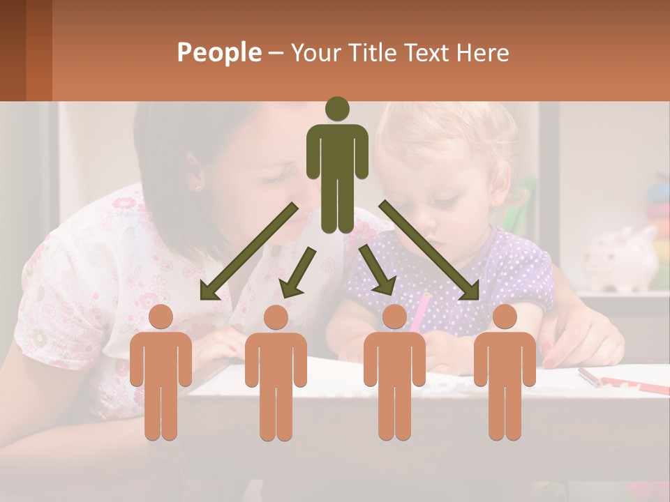 A Woman And A Child Are Sitting At A Table PowerPoint Template