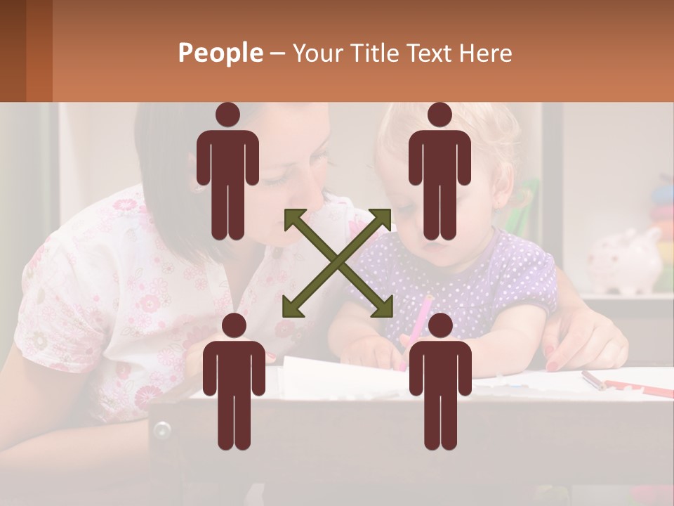 A Woman And A Child Are Sitting At A Table PowerPoint Template