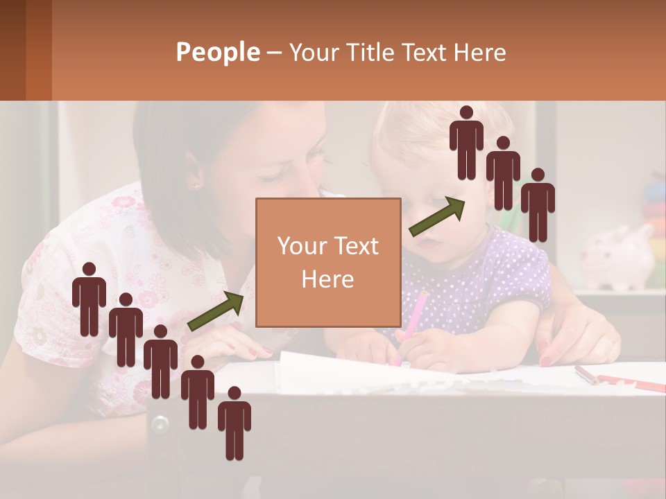 A Woman And A Child Are Sitting At A Table PowerPoint Template