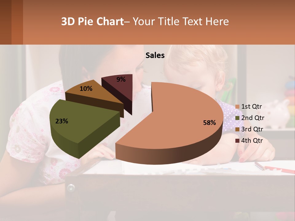 A Woman And A Child Are Sitting At A Table PowerPoint Template