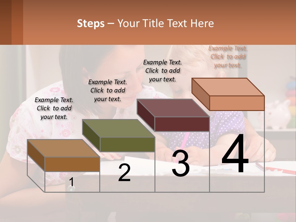 A Woman And A Child Are Sitting At A Table PowerPoint Template