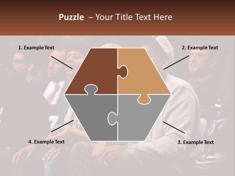 A Group Of People Sitting Next To Each Other PowerPoint Template