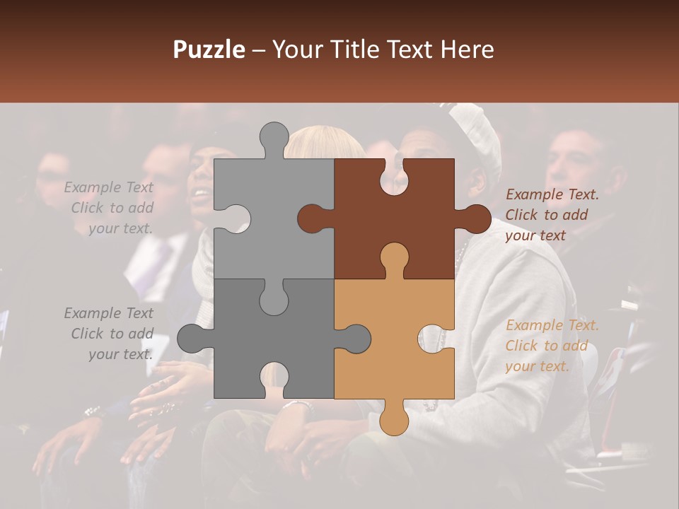 A Group Of People Sitting Next To Each Other PowerPoint Template