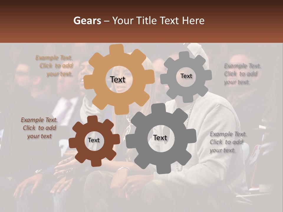 A Group Of People Sitting Next To Each Other PowerPoint Template