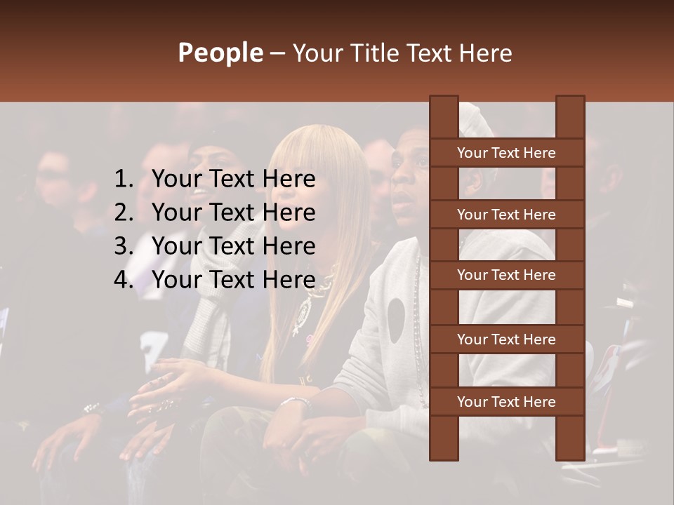A Group Of People Sitting Next To Each Other PowerPoint Template