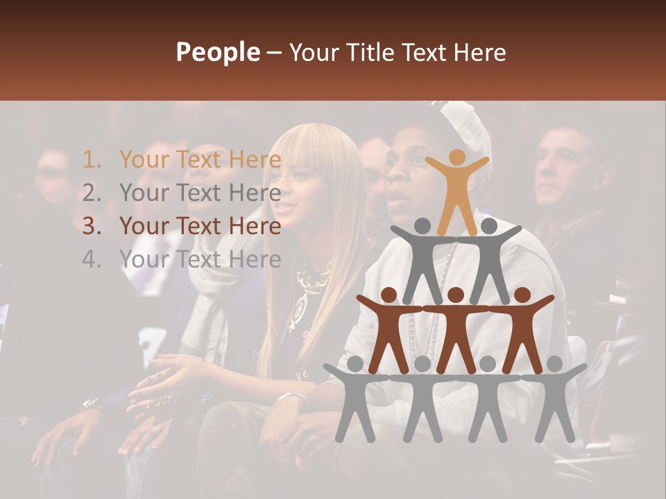 A Group Of People Sitting Next To Each Other PowerPoint Template
