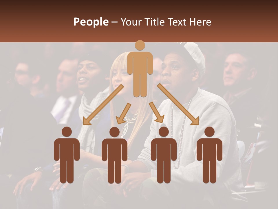 A Group Of People Sitting Next To Each Other PowerPoint Template