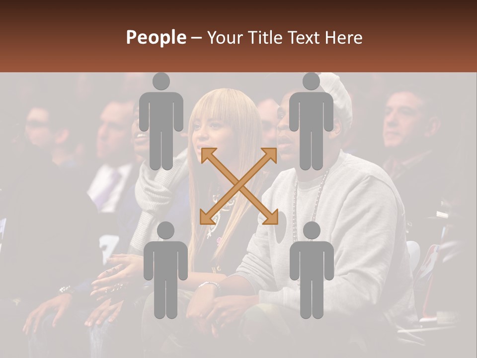 A Group Of People Sitting Next To Each Other PowerPoint Template