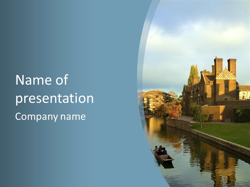 A River With A Boat In It And A Castle In The Background PowerPoint Template