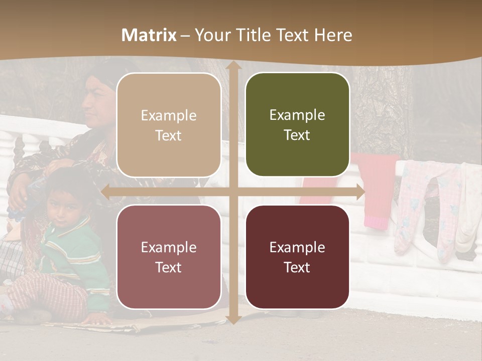 A Woman Sitting On A Bench With A Child PowerPoint Template