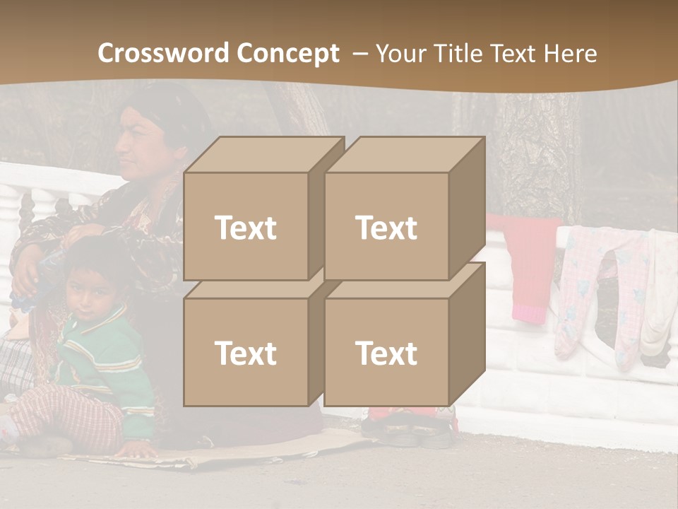 A Woman Sitting On A Bench With A Child PowerPoint Template