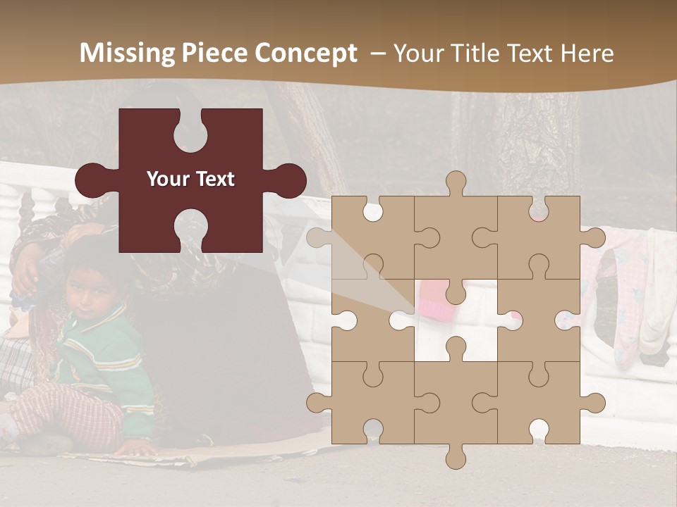 A Woman Sitting On A Bench With A Child PowerPoint Template