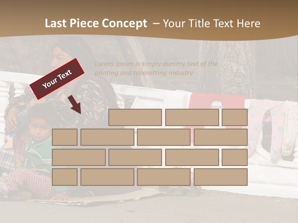 A Woman Sitting On A Bench With A Child PowerPoint Template