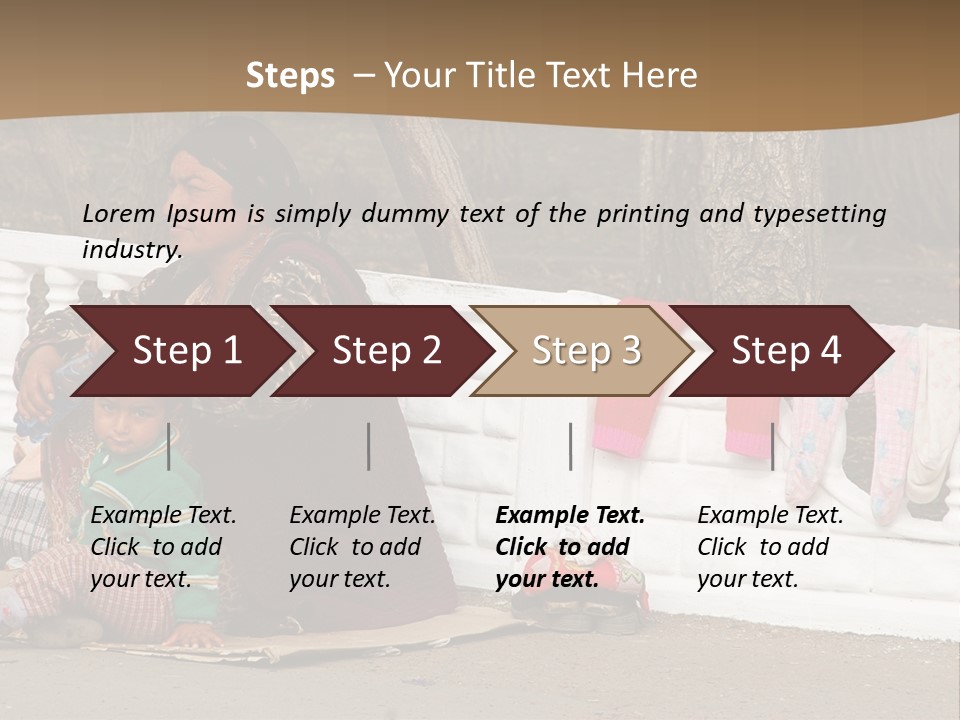 A Woman Sitting On A Bench With A Child PowerPoint Template