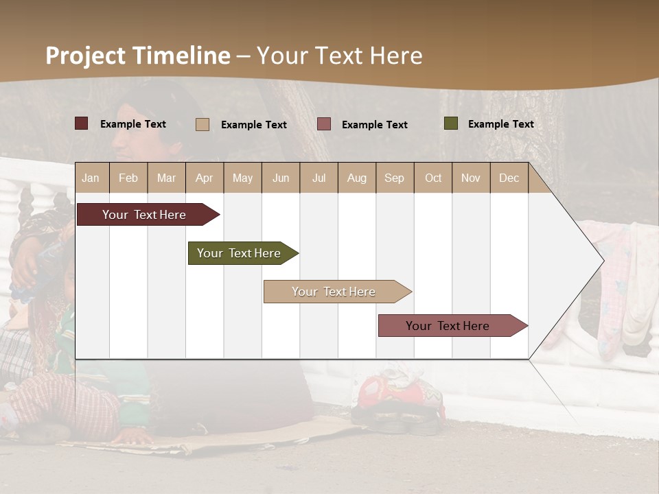 A Woman Sitting On A Bench With A Child PowerPoint Template