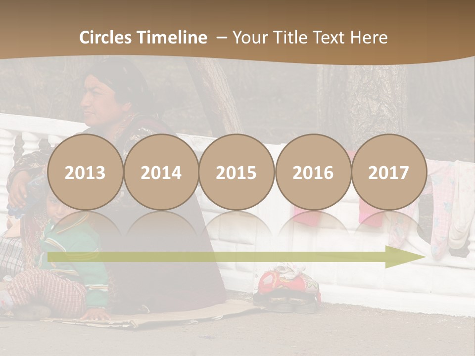 A Woman Sitting On A Bench With A Child PowerPoint Template