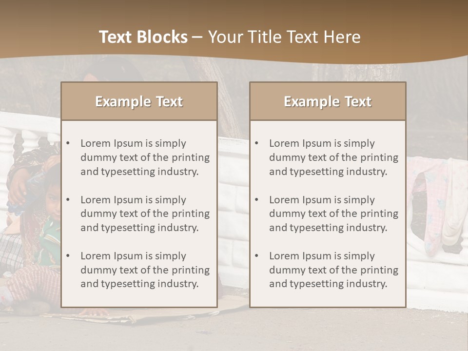 A Woman Sitting On A Bench With A Child PowerPoint Template