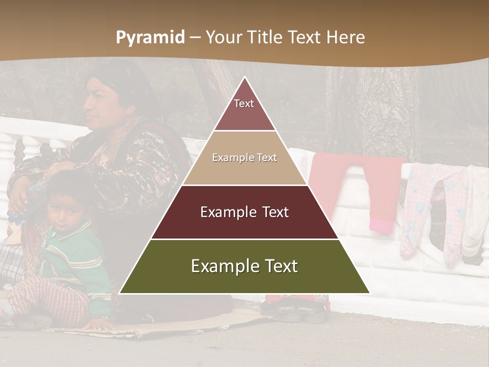 A Woman Sitting On A Bench With A Child PowerPoint Template