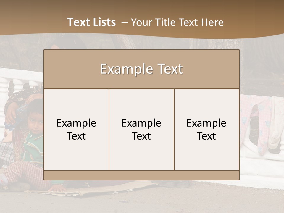 A Woman Sitting On A Bench With A Child PowerPoint Template