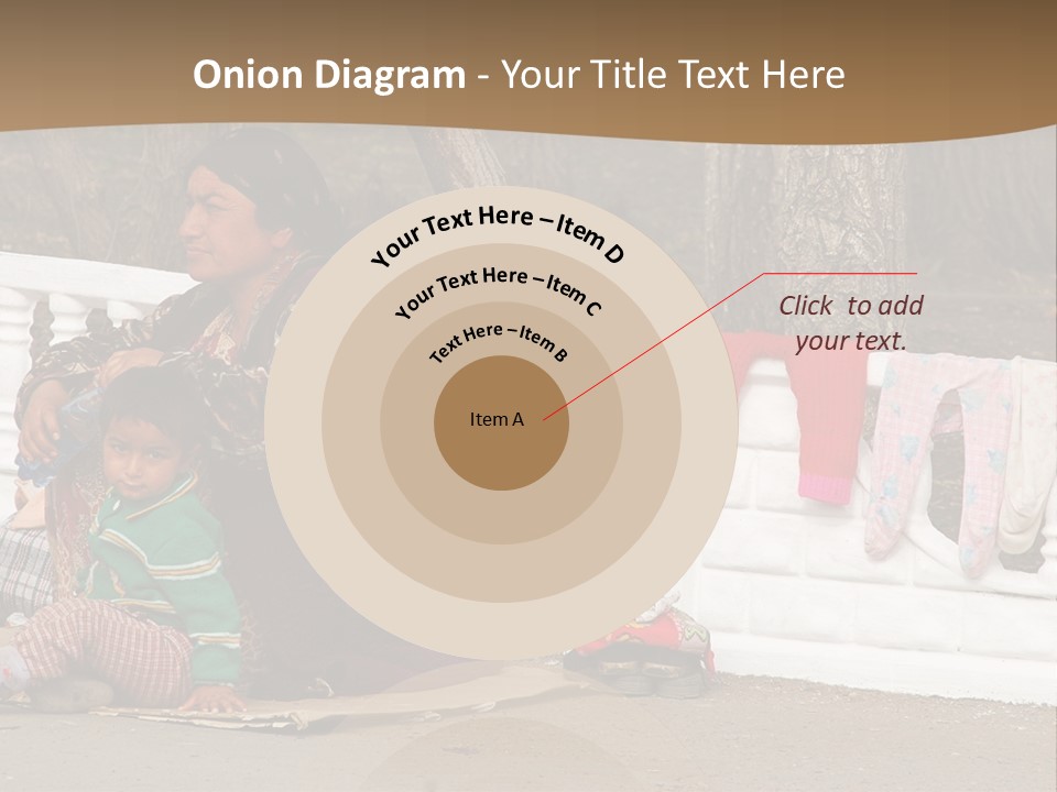 A Woman Sitting On A Bench With A Child PowerPoint Template