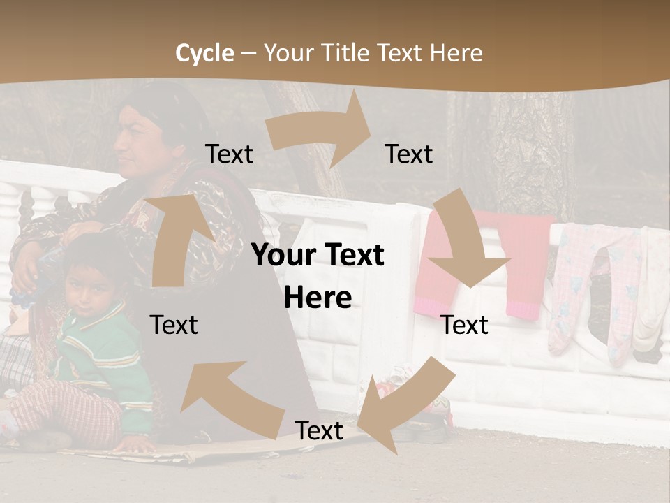 A Woman Sitting On A Bench With A Child PowerPoint Template