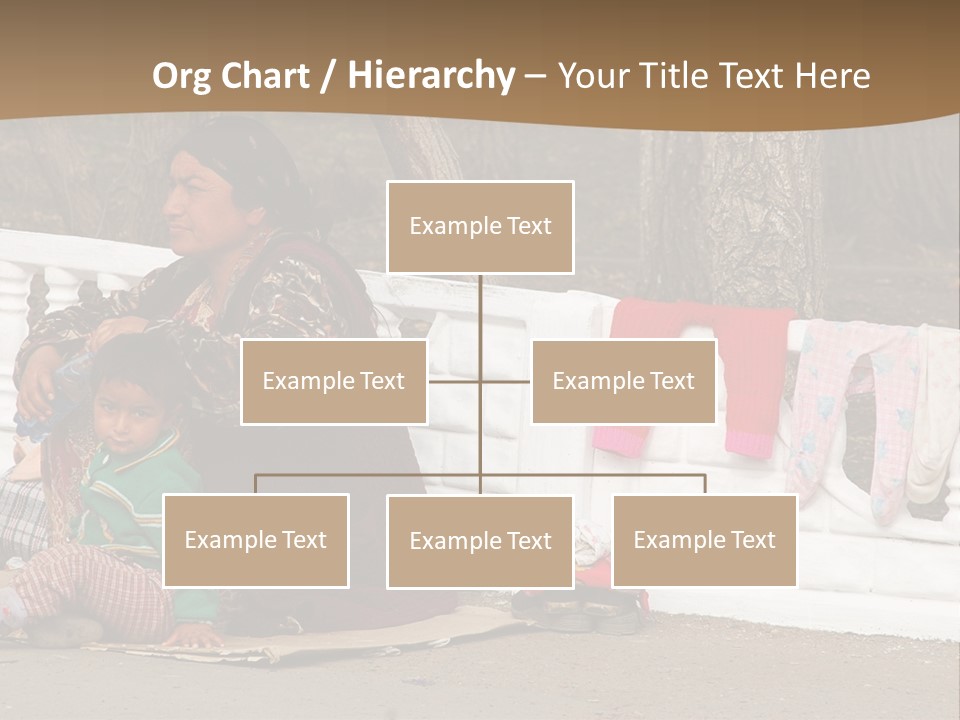 A Woman Sitting On A Bench With A Child PowerPoint Template