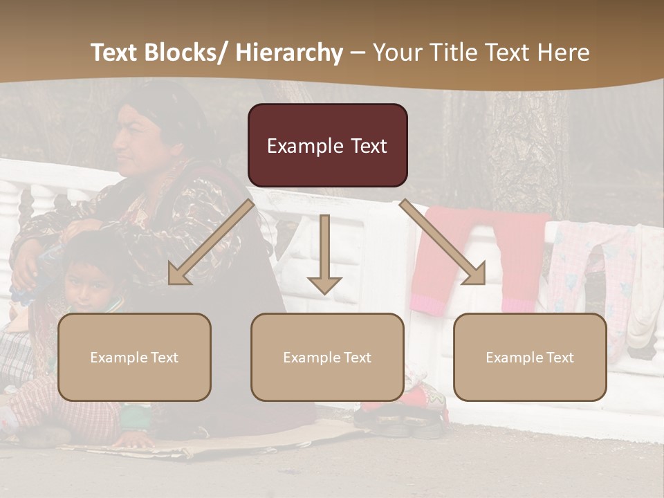 A Woman Sitting On A Bench With A Child PowerPoint Template