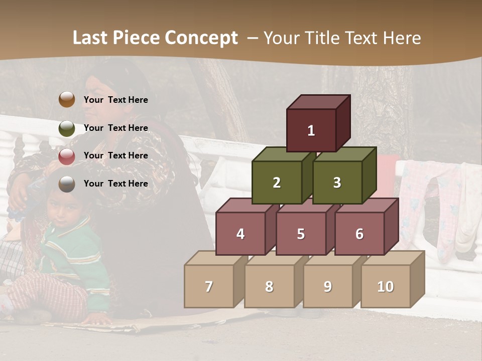 A Woman Sitting On A Bench With A Child PowerPoint Template