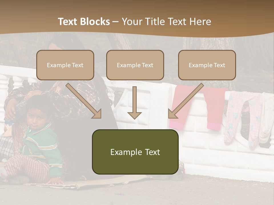 A Woman Sitting On A Bench With A Child PowerPoint Template