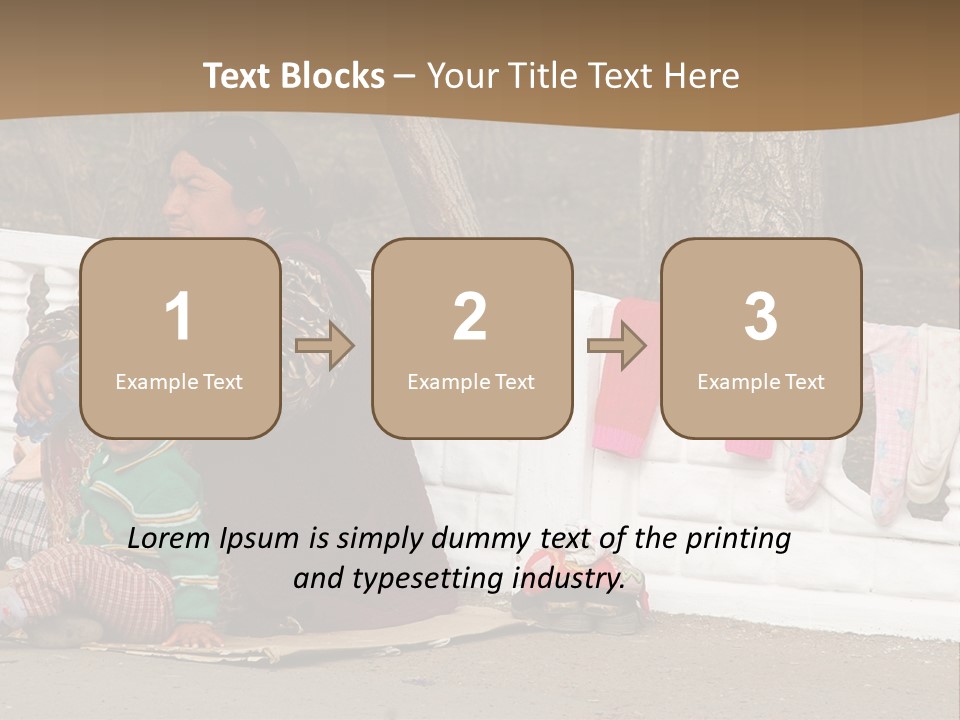 A Woman Sitting On A Bench With A Child PowerPoint Template