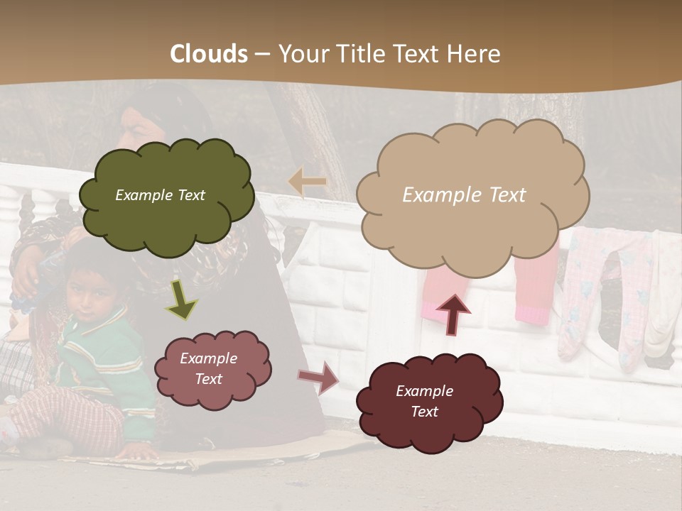 A Woman Sitting On A Bench With A Child PowerPoint Template