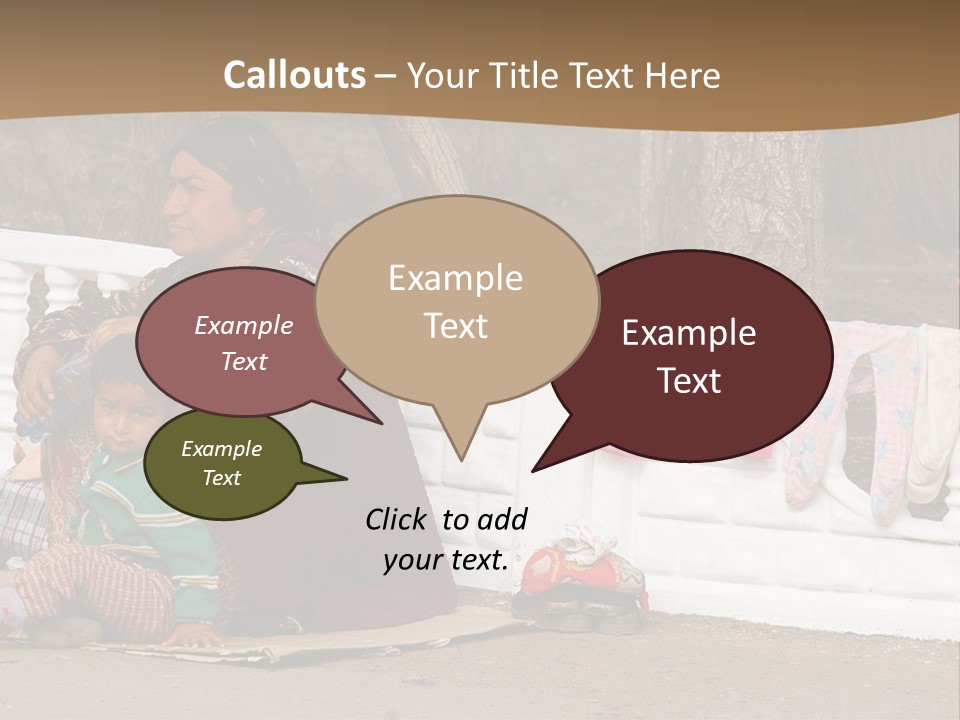 A Woman Sitting On A Bench With A Child PowerPoint Template