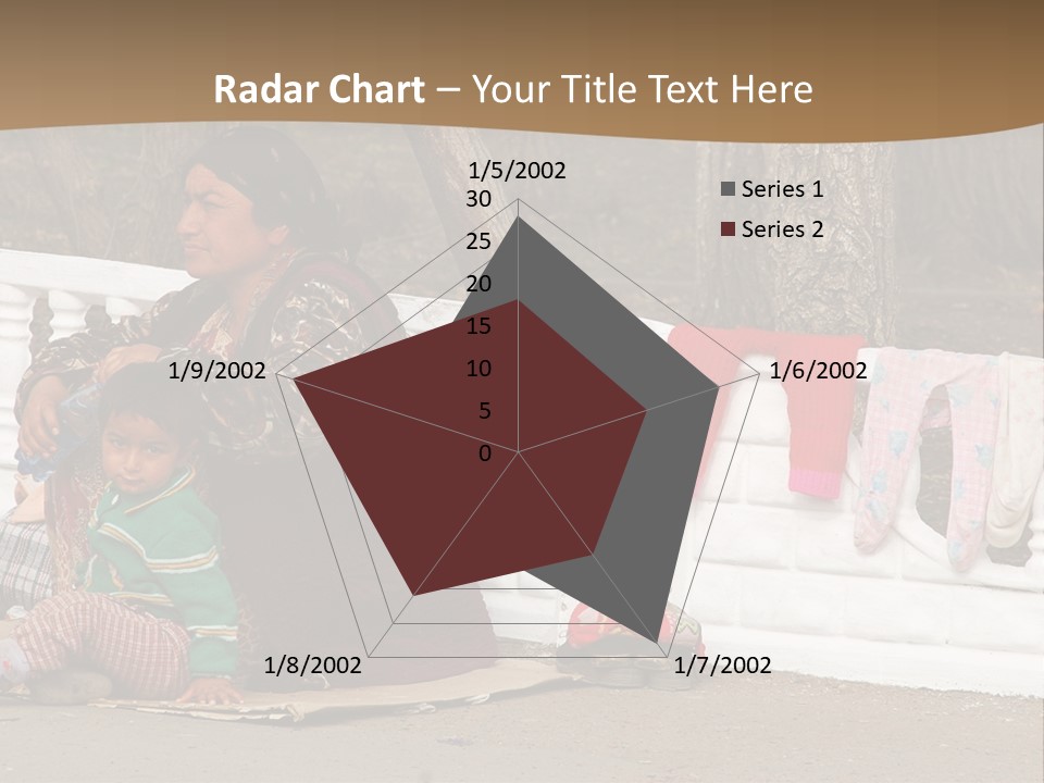 A Woman Sitting On A Bench With A Child PowerPoint Template