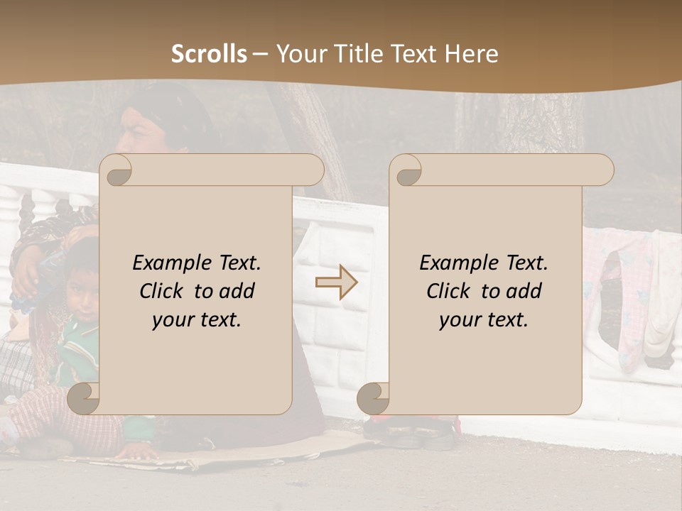 A Woman Sitting On A Bench With A Child PowerPoint Template