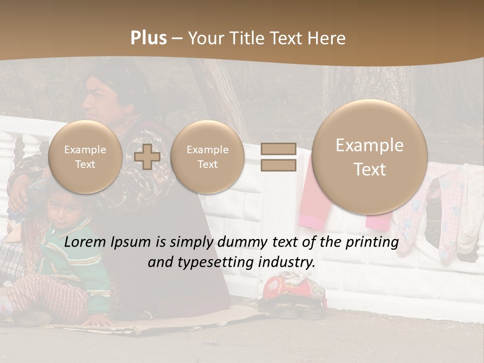 A Woman Sitting On A Bench With A Child PowerPoint Template