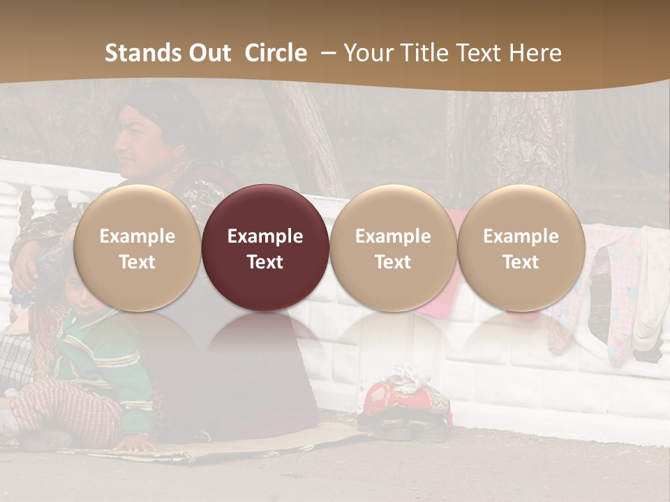 A Woman Sitting On A Bench With A Child PowerPoint Template