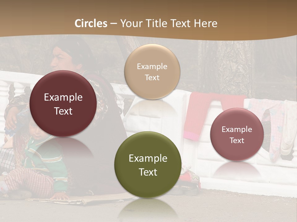 A Woman Sitting On A Bench With A Child PowerPoint Template