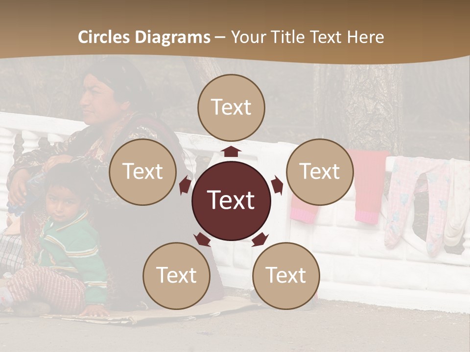 A Woman Sitting On A Bench With A Child PowerPoint Template