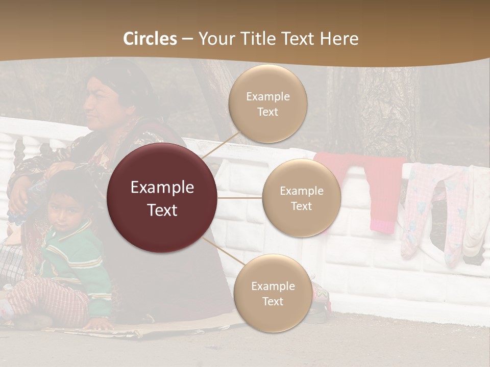 A Woman Sitting On A Bench With A Child PowerPoint Template