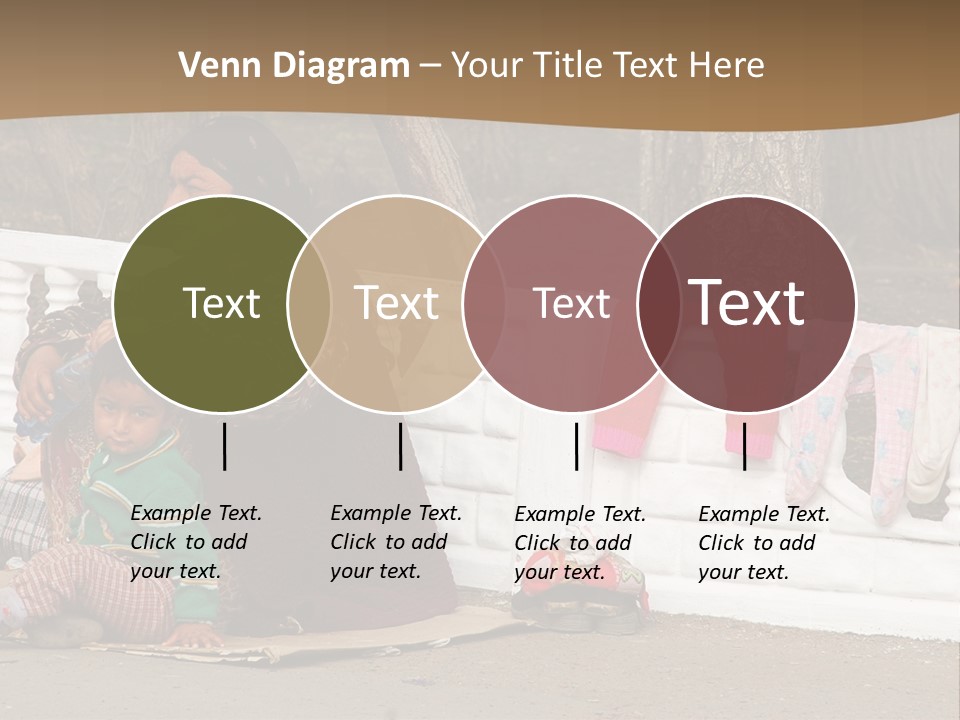 A Woman Sitting On A Bench With A Child PowerPoint Template