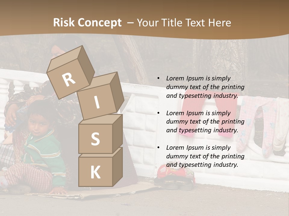 A Woman Sitting On A Bench With A Child PowerPoint Template