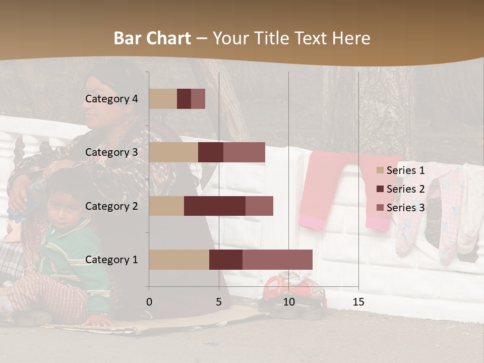 A Woman Sitting On A Bench With A Child PowerPoint Template