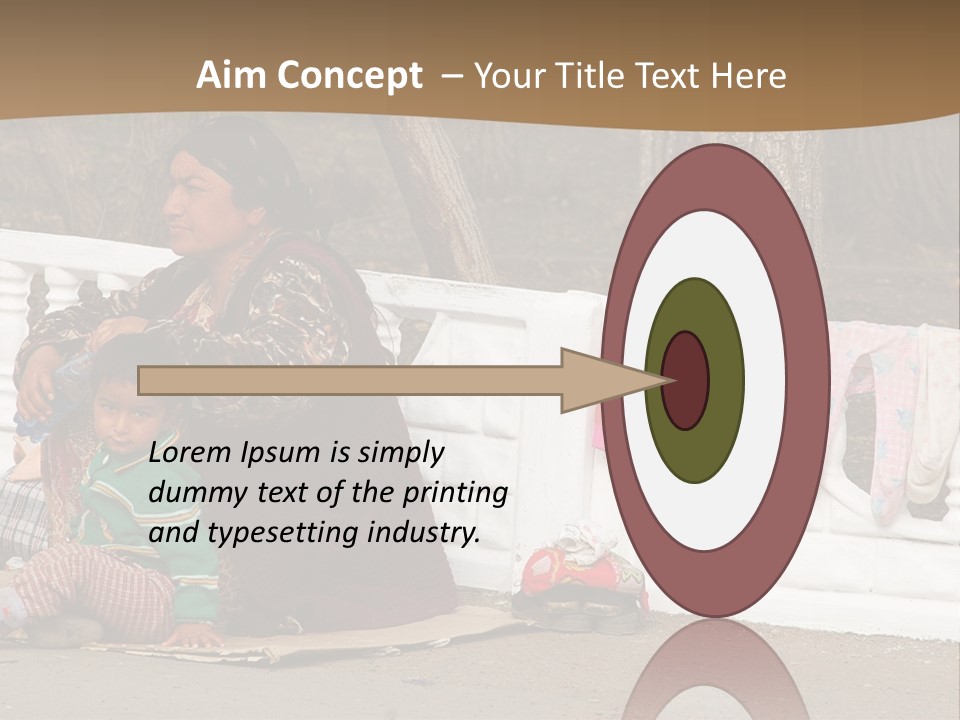 A Woman Sitting On A Bench With A Child PowerPoint Template