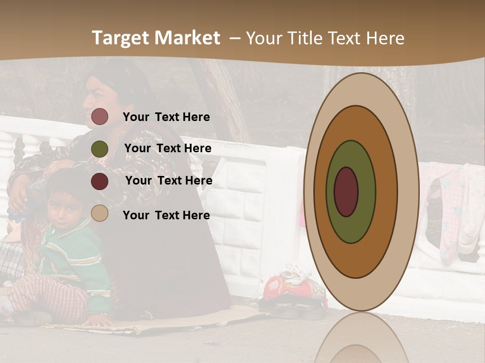 A Woman Sitting On A Bench With A Child PowerPoint Template