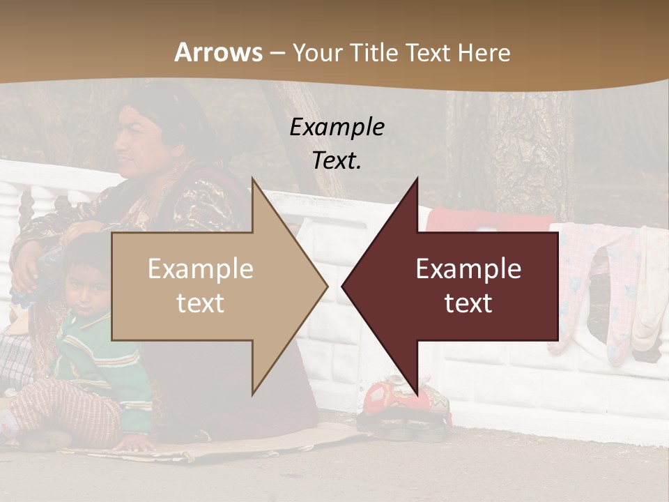 A Woman Sitting On A Bench With A Child PowerPoint Template