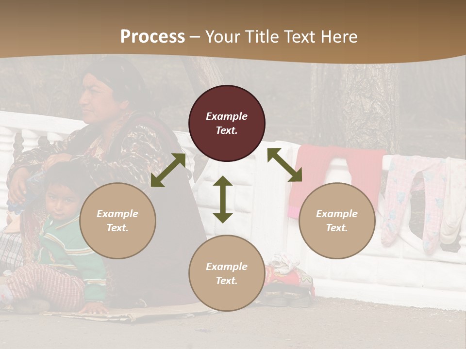 A Woman Sitting On A Bench With A Child PowerPoint Template