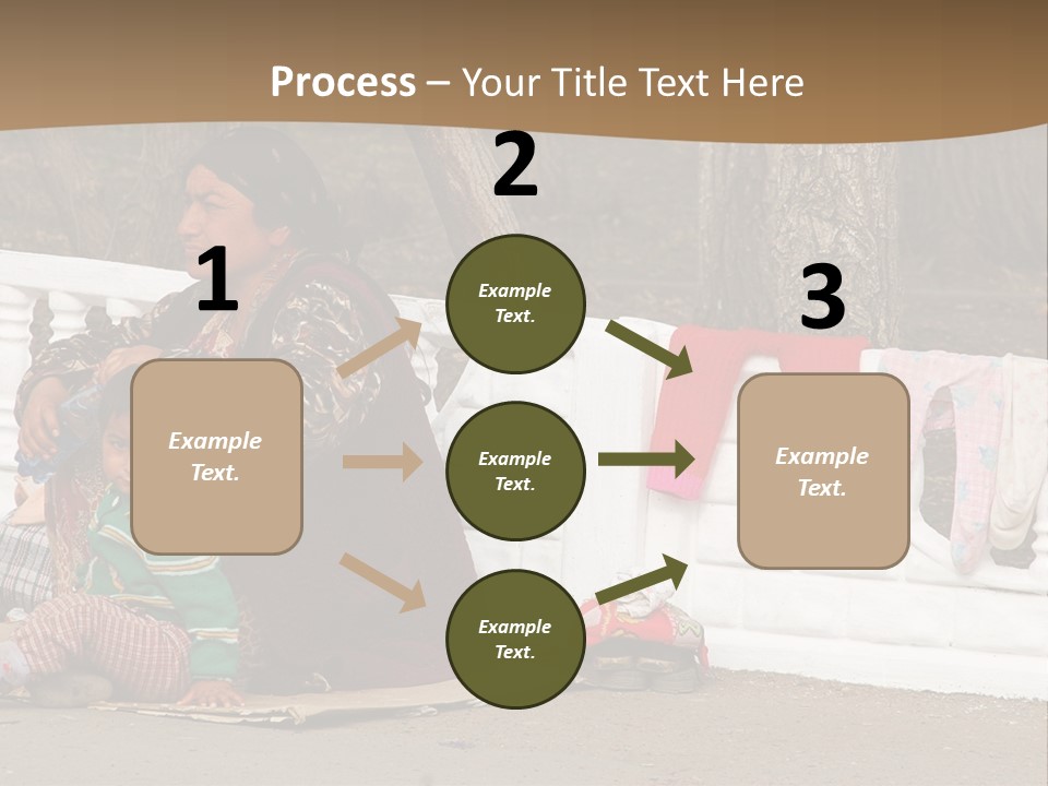 A Woman Sitting On A Bench With A Child PowerPoint Template