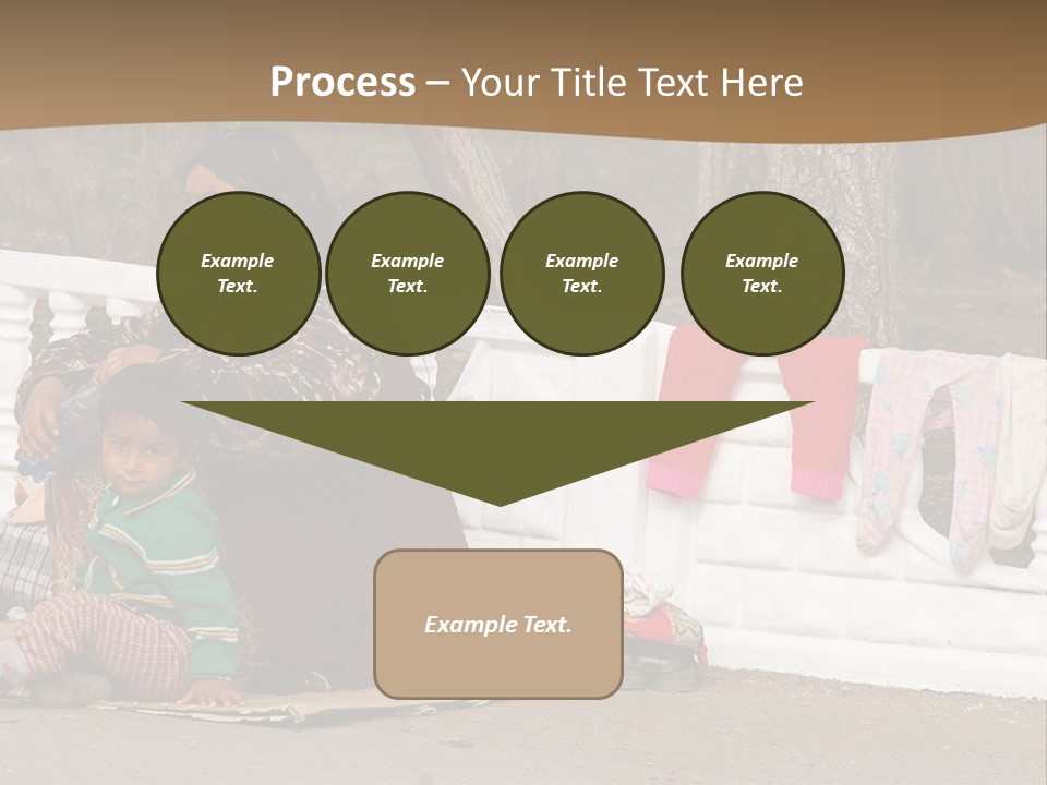 A Woman Sitting On A Bench With A Child PowerPoint Template