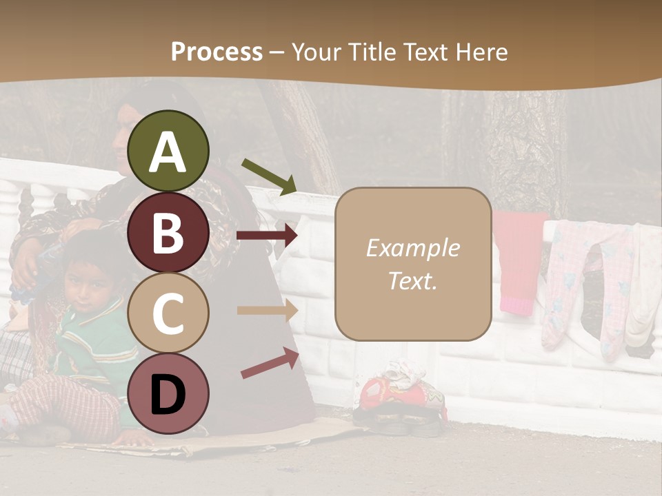 A Woman Sitting On A Bench With A Child PowerPoint Template