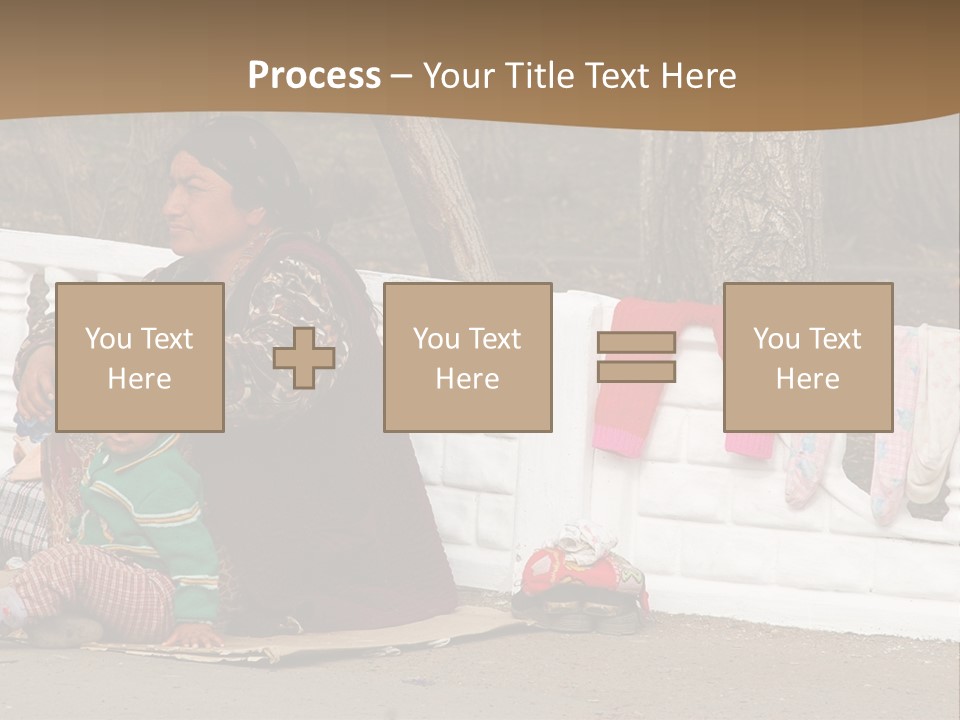 A Woman Sitting On A Bench With A Child PowerPoint Template